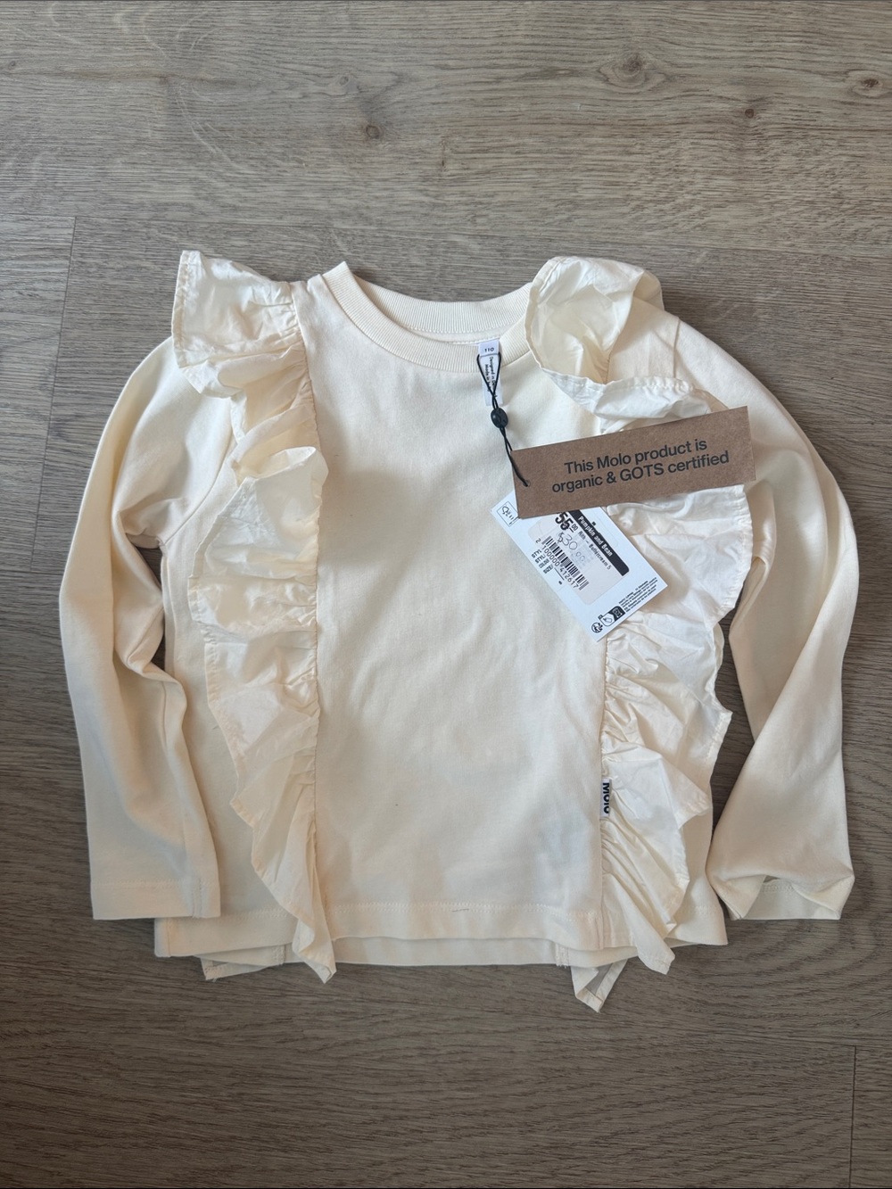 Molo Rith Buttercream Ruffle-Trim Long Sleeve Top - Picture 1 of 3
